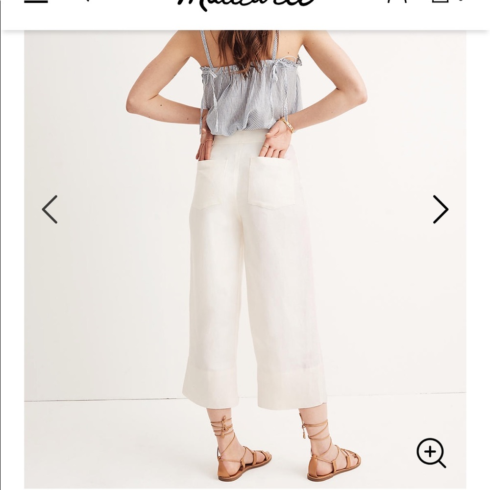 Made well Linen wide leg pants cream - Picture 2 of 8
